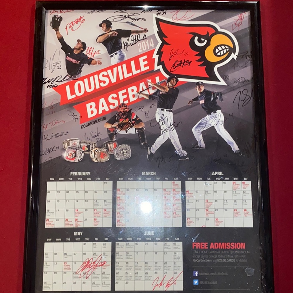 Louisville Baseball Autographed 2014 Season